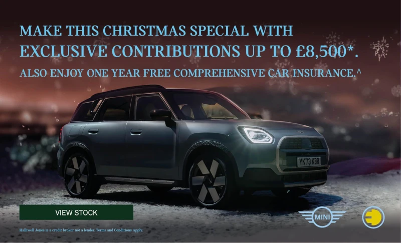 New deliverable MINI stock with contributions up to £8,500* and one year free insurance. Banner Mobile