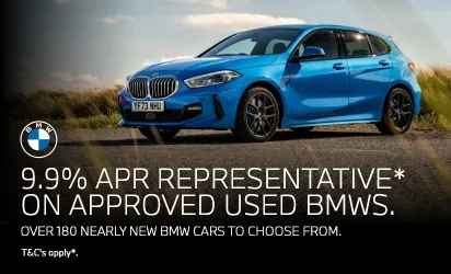 9.9% APR Representative* Available on Approved Used BMWs - Mobile Banner