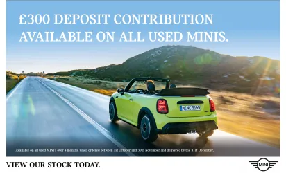 MINI £300 Deposit Contribution on all Used MINI's