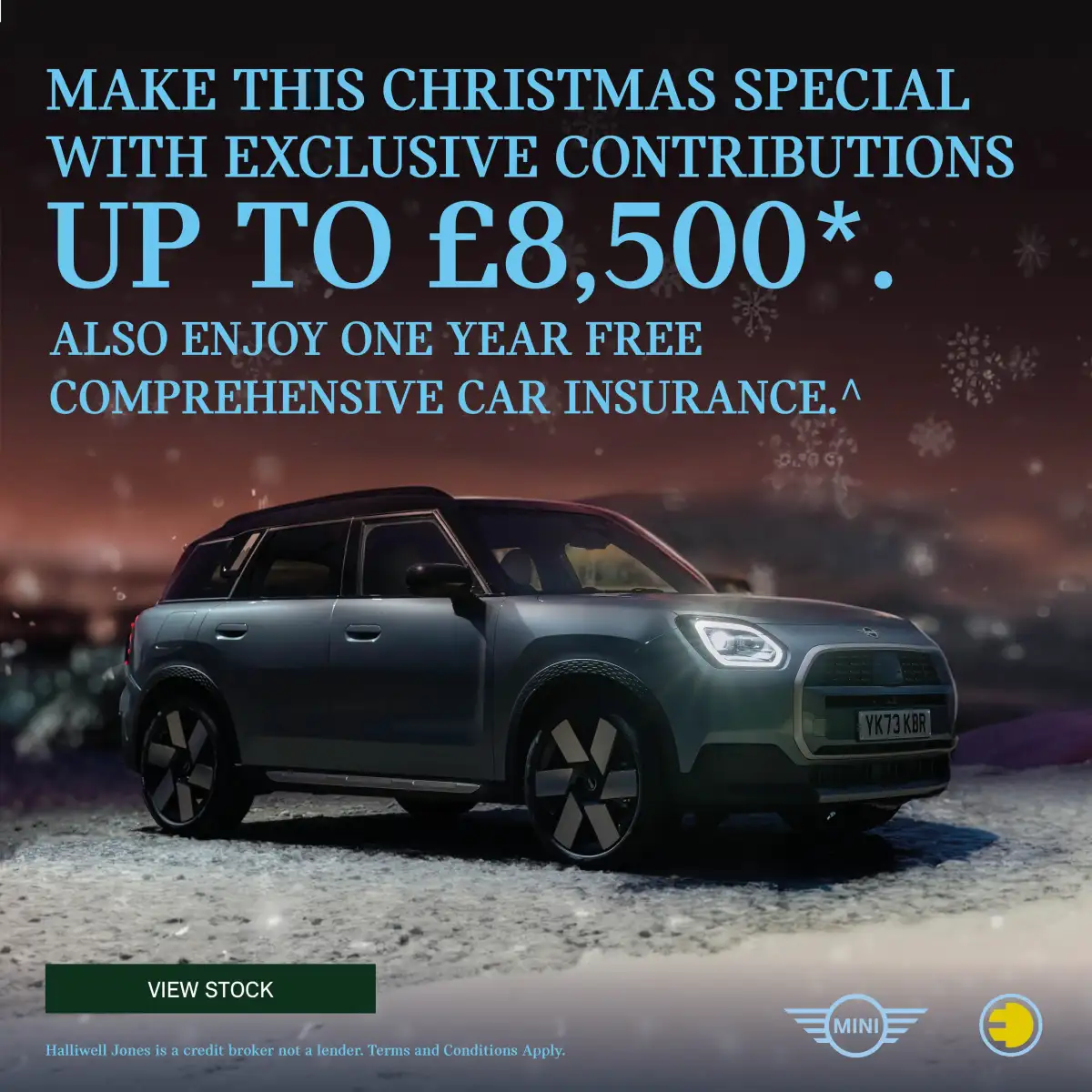 New deliverable MINI stock with contributions up to £8,500* and one year free insurance. Pop-up