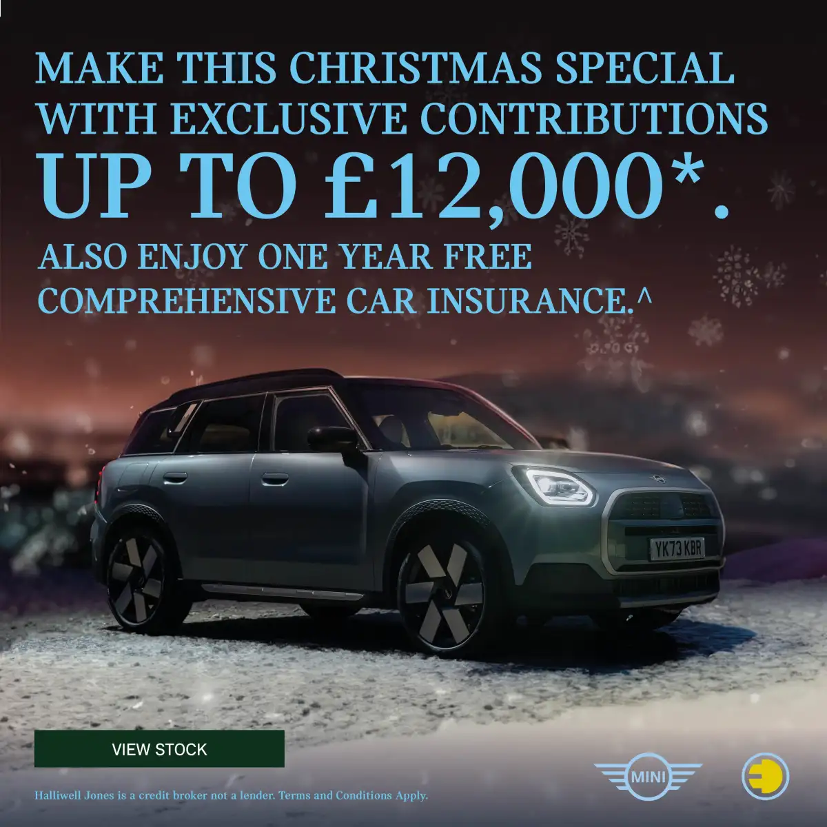 New deliverable MINI stock with contributions up to £12,000* and one year free insurance. Pop-up